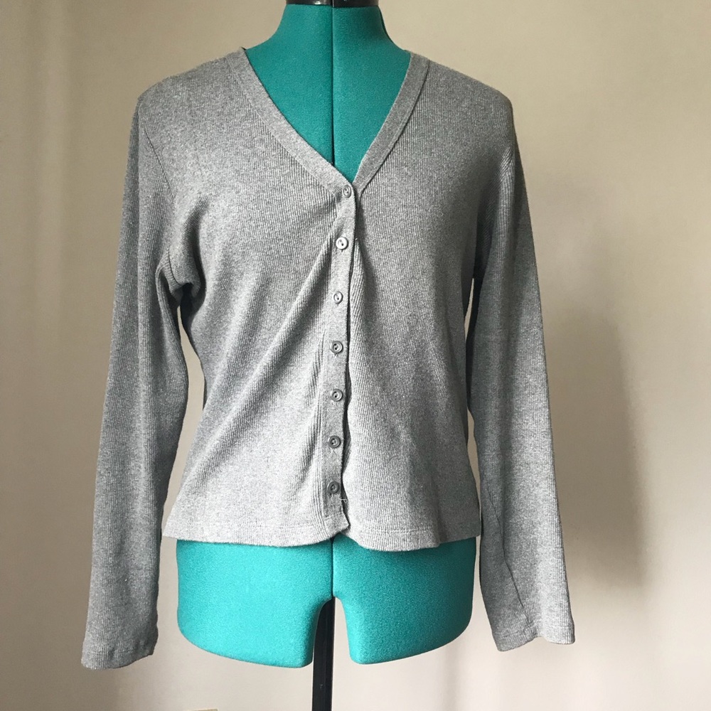 SOLDGray Button-up Sweater by Express Bleus sz L - Picture 2 of 4